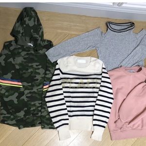 Girls Mix of Stylish Long Sleeve Tops (Lot Of 4) Zadig&Voltaire & others Sz 8-12